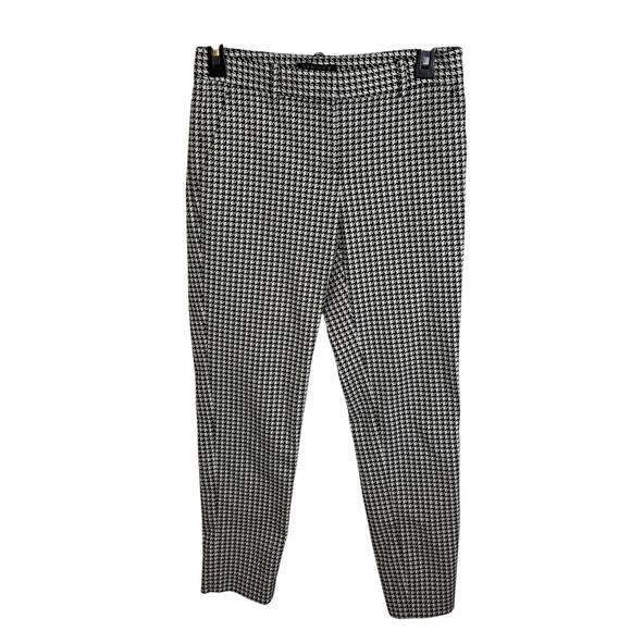 Theory Womens Pants Size 0 Houndstooth Straight Slim Trousers Work Office Career - Picture 1 of 7